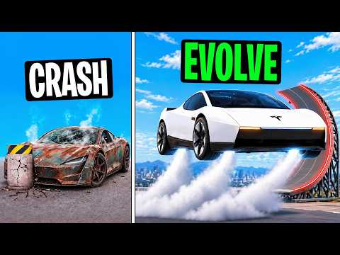 Every Time I Crash, My Tesla Roadster EVOLVES in GTA!