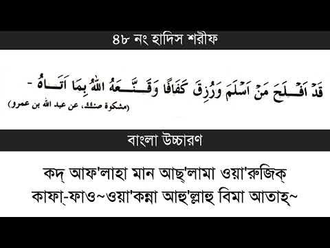 ৪৮ নং হাদিস শরীফ | বাংলা উচ্চারণ | অর্থ সহ | খুব সহজে শিখুন | নূরানী পদ্ধতি