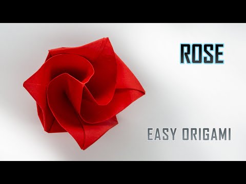 EASY ORIGAMI ROSE - Easiest Origami Rose Ever!