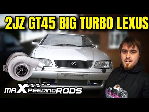 2jz Maxpeeding rods GT45 Lexus GS300 BIG Turbo First start