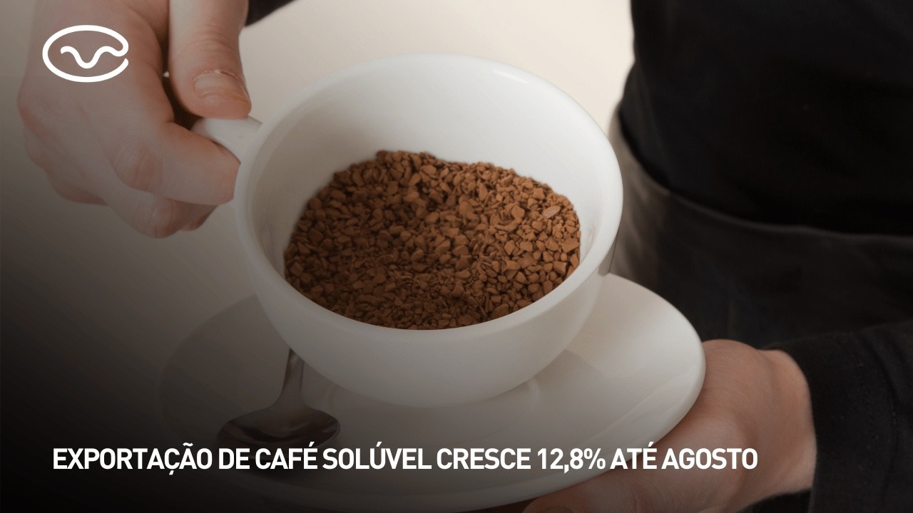 Exportação de café solúvel cresce 12,8% até agosto