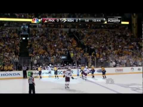 Mike Fisher goal. Phoenix Coyotes vs Nashville Predators Game 3 5/2/12 NHL Hockey