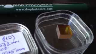 Photorefractive BSO crystal, 110-cut, 10x10x5 mm for holographic recording sales@dmphotonics.com