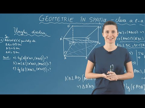 Unghi diedru. Unghiul dintre două plane. Aplicații în prismă - Clasa a VIII-a