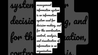 what is management information system