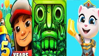 SUBWAY SURFERS TEMPLE RUN TALKING TOM GOLD RUN Angela gameplay for kids