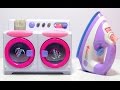 Twin Tub Toy Washing Machine with Iron Laundry Playset Unboxing and Review
