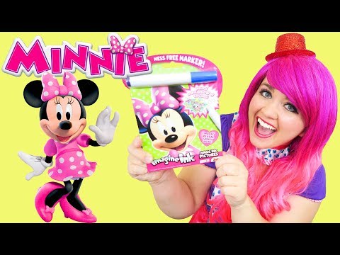 Coloring Minnie Mouse Magic Ink Coloring & Activity Book Imagine Ink Marker | KiMMi THE CLOWN Video