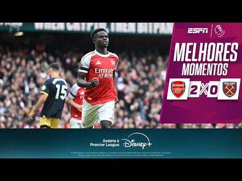 Gols e lances de Arsenal x West Ham