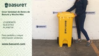 Basuret Botes de Basura Bote de Pedal 120 litros Amarillo