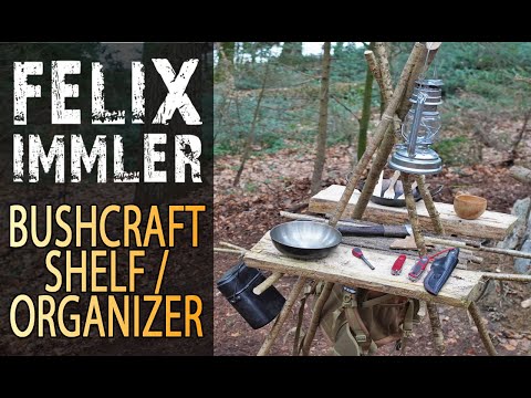 Outstanding but simple Camp Shelf / Organizer - Swiss Army Knife Bushcraft Project