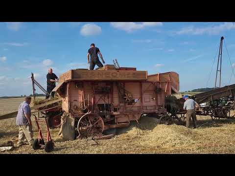 Casterton Vintage Working Event 2023. Ransomes threshing machine