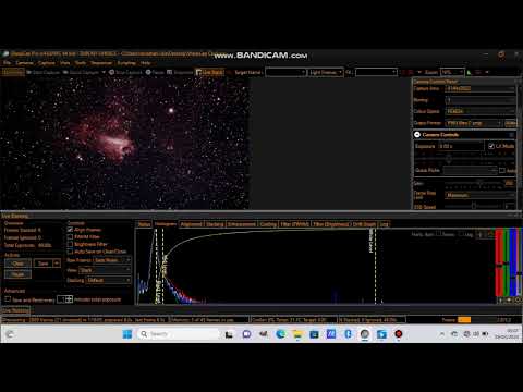 live stacking the omega nebula on sharpcap software, EAA