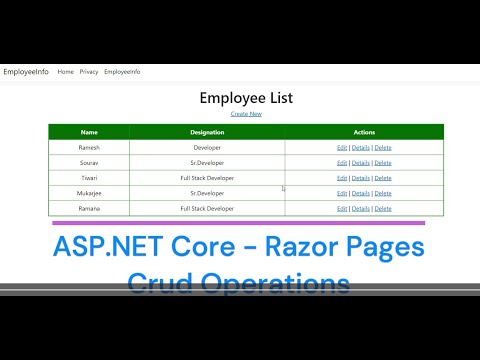 ASP.NET Core CRUD Operations || Razor Pages || A Complete Guide