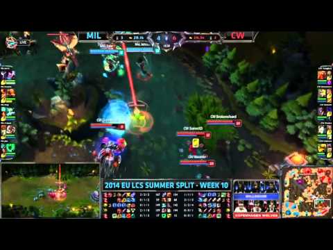 LCS Highlights Millenium vs Copenhagen Wolves Week 10 EU Summer 2014 Mil vs CW S4 W10D1G2 Season 4