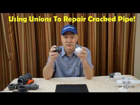 FlexPVC, super short video showing how to repair broken/cracked pipe with unions.