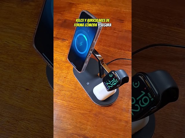 Vídeo relacionado con KRUMAD Cargador inalámbrico de 15 W, distancia de carga 3-10 mm, almohadilla de carga inalámbrica con cable USB, cargador de inducción con indicador LED, para teléfono móvil con carga inductiva en la