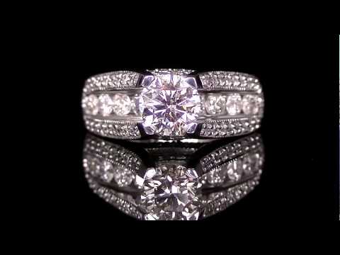 1 9/10 CTW Antique Vintage Diamond High-Set Engagement Ring in 14K White Gold