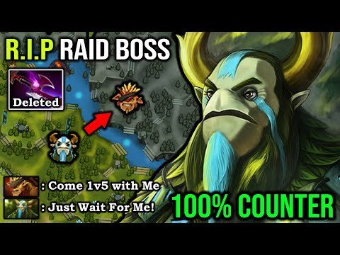 HOW TO DELETE 1v5 RAID BOSS BRISTLEBACK FROM MID with Silver Edge Prophet & Crazy Global Hunt DotA 2