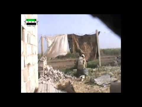 جانب من عمليات فرقة أسود السنة للتصدي لعناصر تنظيم داعش على جبهة مساكن جلين في ريف درعا