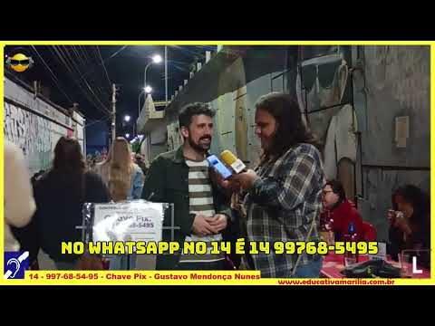 Tv EducativaVinicius F M entrevista Gustavo Contra Baixista da Banda Mahatma Groove Jazz no Beco Marília S.P