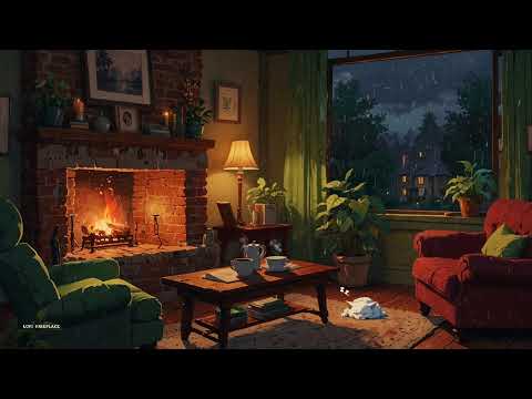Evening Calm Lofi | Cozy Cat, Books & Candlelight Ambience