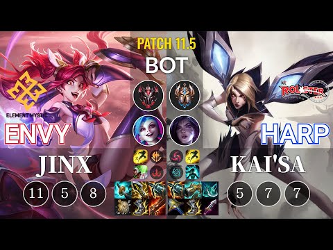 EM Envy Jinx vs KT Harp Kai'Sa Bot - KR Patch 11.5
