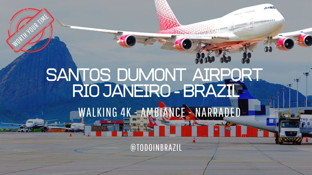 Walking SDU Airport Santos Dumont What to do in Rio de Janeiro Brazil 4k