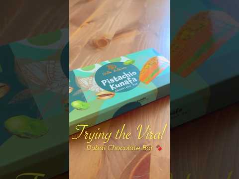 Trying Pistachio Kunafa Chocolate Bar 🍫 #unboxing #asmr #amusttry #pistachio #kunafa #chocolatebar