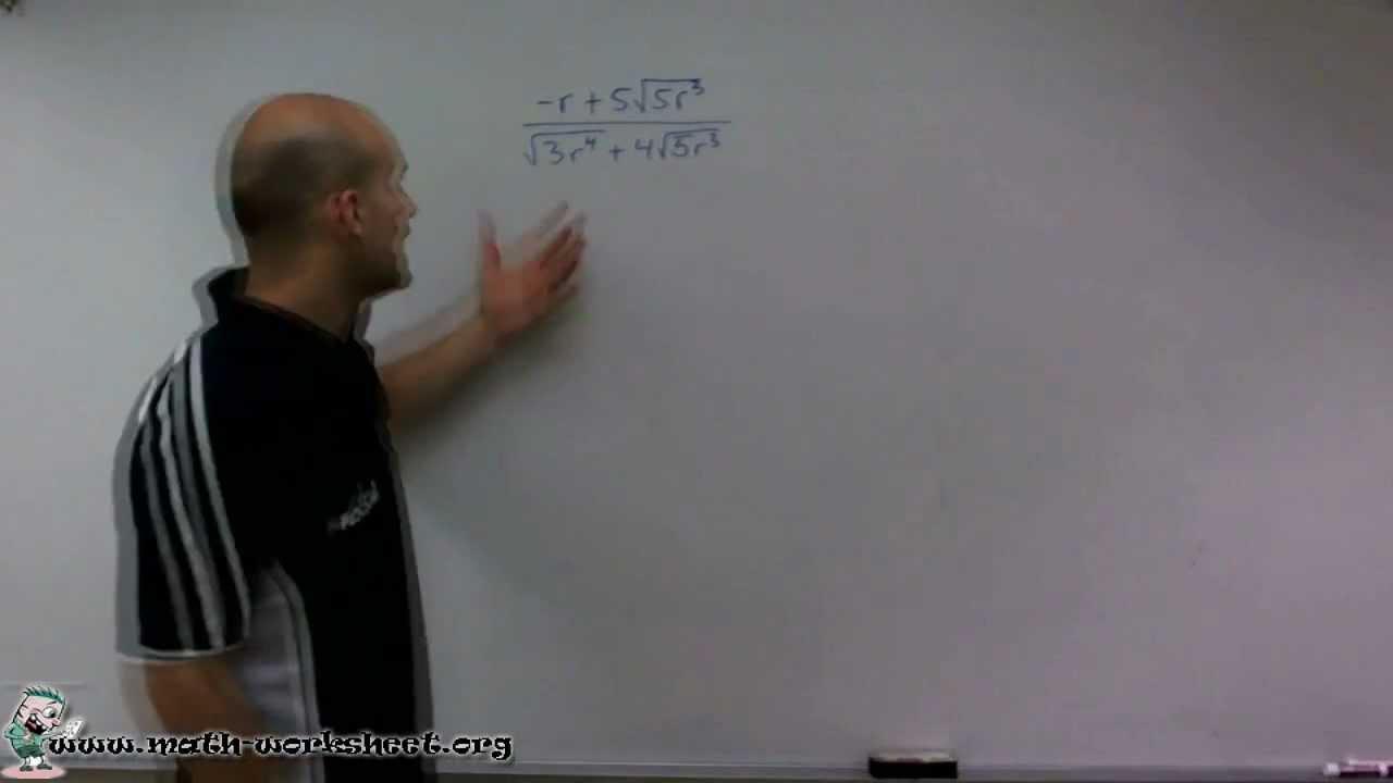 Algebra - Radical Expressions - Dividing - Hard