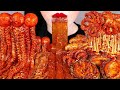 ASMR SPICY SEAFOOD BOIL ENOKI MUSHROOM OCTOPUS NOODLES ABALONE KOREAN RECIPE EATING MUKBANG 먹방
