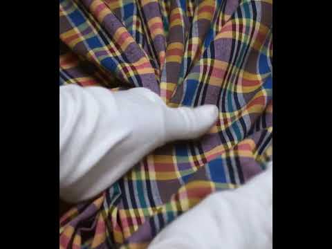 Check Multicolor Pure Cotton 95 GSM Handwoven Fabric 551 — video