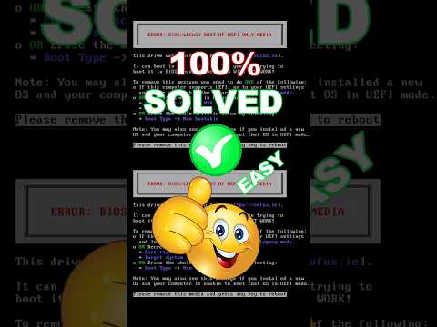 Fix: BIOS/Legacy Boot Error on UEFI-Only Media