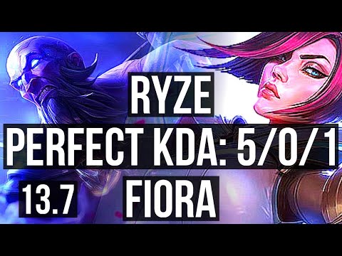 RYZE vs FIORA (TOP) | 5/0/1, 900+ games | KR Master | 13.7