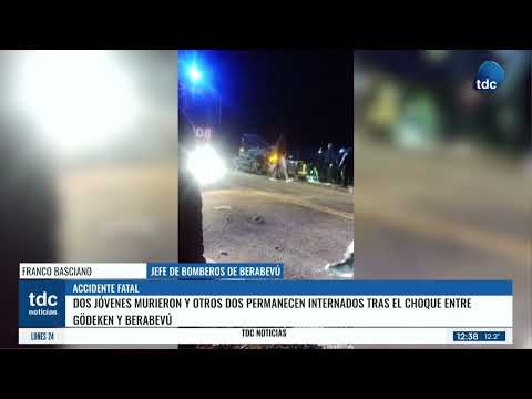 BASCIANO |2 JÓVENES MURIERON Y OTROS 2 PERMANECEN INTERNADOS TRAS EL CHOQUE ENTRE GÖDEKEN Y BERABEVÚ