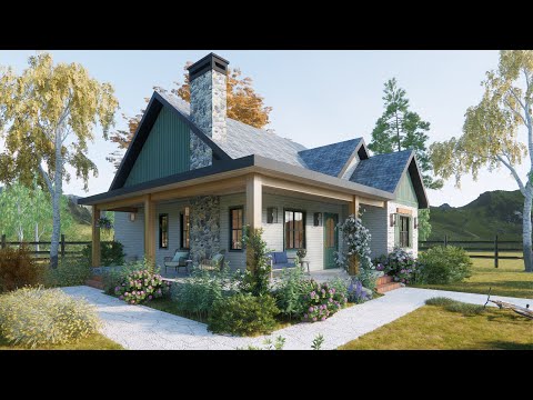 Small House Design 36'x39' (11x 12m) |  Simple & Cozy 2-Bedroom Home