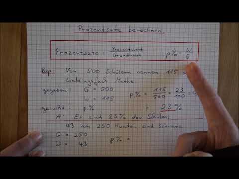 Klasse 7 - Prozentsatz berechnen