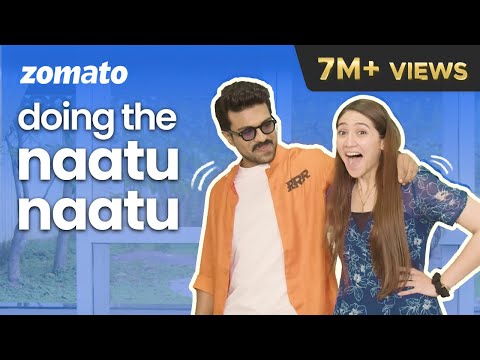 Ram Charan Does The Naatu Naatu Song Dance Step 💃  With Sahiba Bali | YouTube Shorts | RRR | Zomato