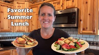 Favorite Summertime Lunch || Tomato Pesto Grilled Cheese & A Garden Salad