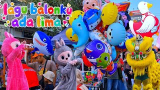 Download lagu FIVE BALLOONS SONG FUNNY CLOWN CLIPS COLORFUL CHARACTER BALLOONS | INDONESIAN CHILDREN'S SONGS mp3