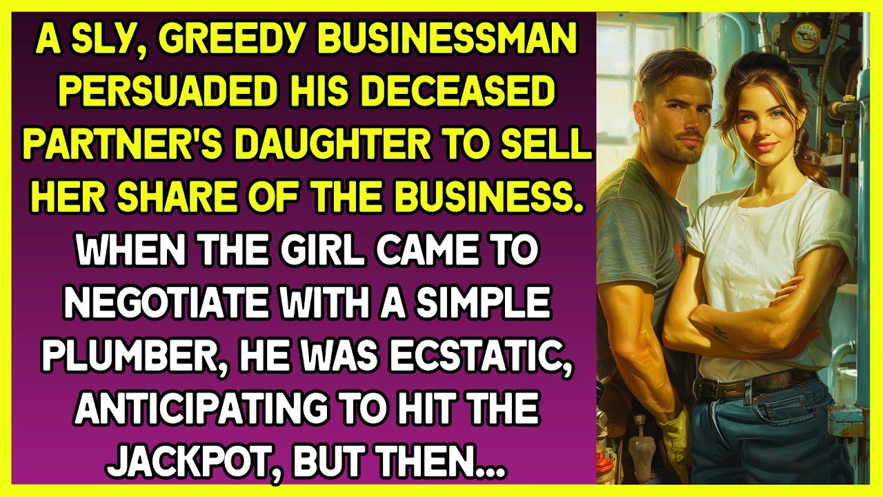 Sly businessman persuaded his deceased partner's daughter to sell her share & she came with plumber