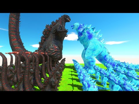 SHIN GODZILLA DEATH RUN - KING KONG - GODZILLA 2014 ICE KING - Animal Revolt Battle Simulator