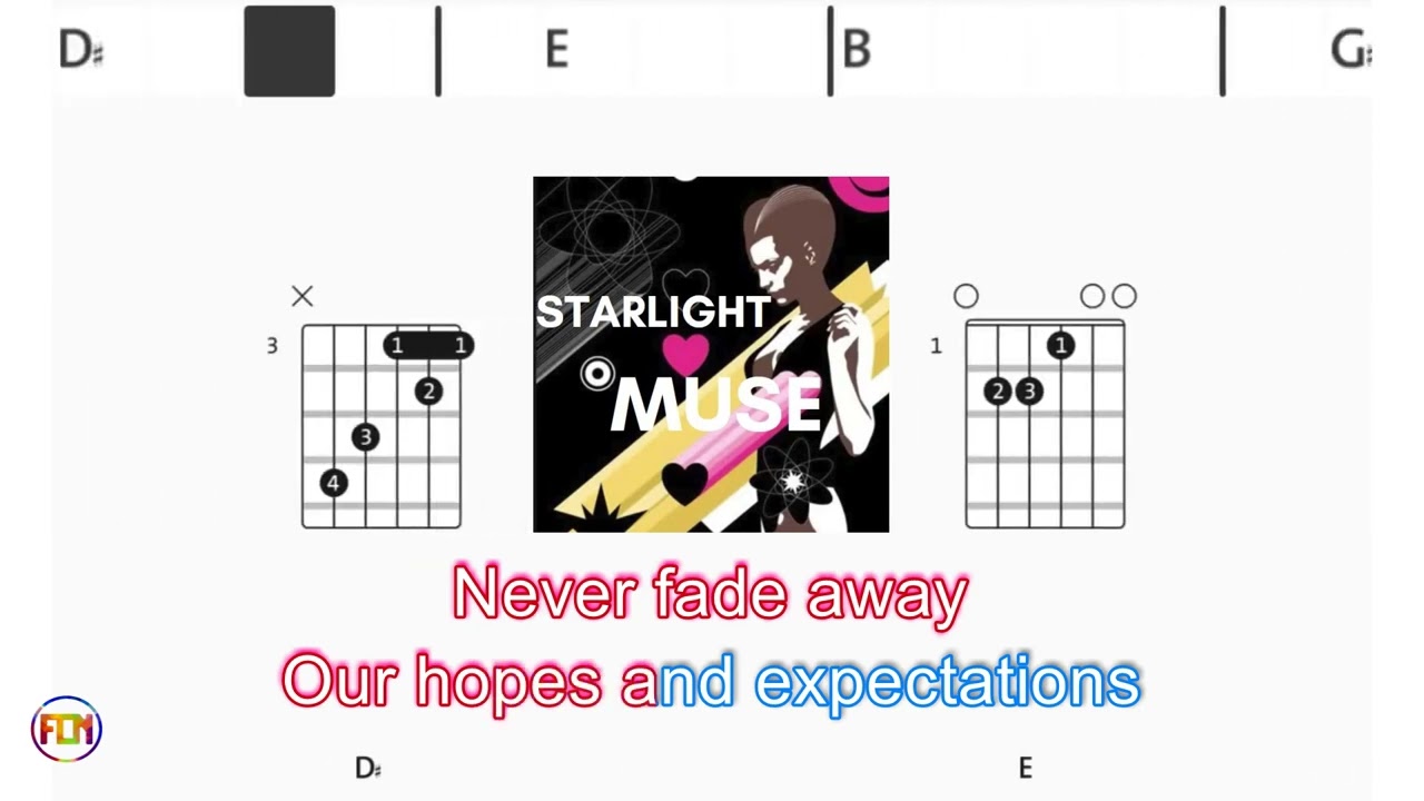Muse - Starlight | Scrolling Guitar Chords & Lyrics