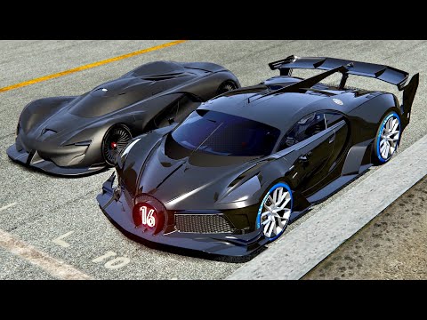 Bugatti Black Devil VGT vs SRT Tomahawk X VGT at Le Mans 24h Circuit