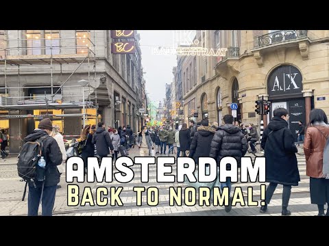 AMSTERDÃ QUASE DE VOLTA AO NORMAL! com Dam Square e Kalverstraat | Passeio a pé | Holanda