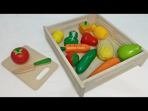 Befriedigendes Video | Schneiden von Früchten und Gemüse aus roten Tomaten | ASMR-Squishy aus Holz