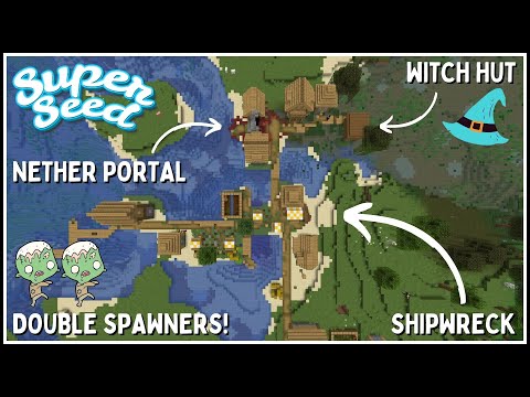 Insane Minecraft Seeds: Secret Witch Hut in Village!