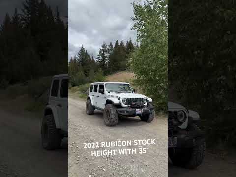 JEEP RUBICON STOCK SUSPENSION WITH 17” KMC WHEELS WRAPPED WITH 35” MICKEY THOMPSON ALL TERRAIN