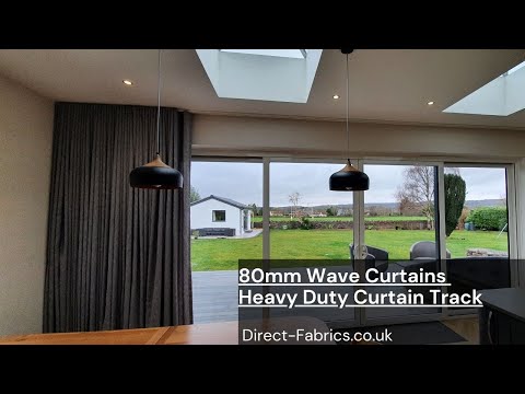 Wave Curtains with Heavy Duty Metal Curtain Track - 80mm Wave Curtains on Heavy Duty Track