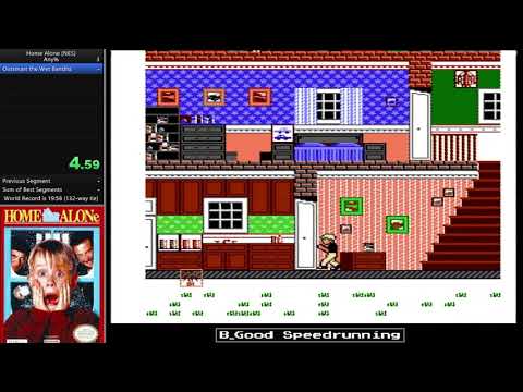 Home Alone (NES) "World Record" speedrun in 19:58 by B_Good